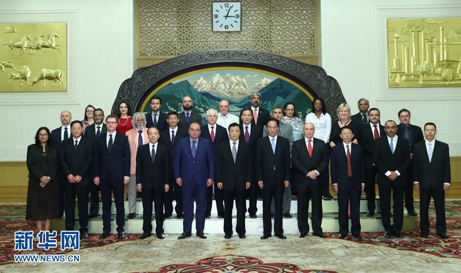 6月7日，中共中央政治局常委、中央書記處書記劉云山在北京會見金磚國家媒體高端論壇的媒體代表。新華社記者 謝環(huán)馳 攝