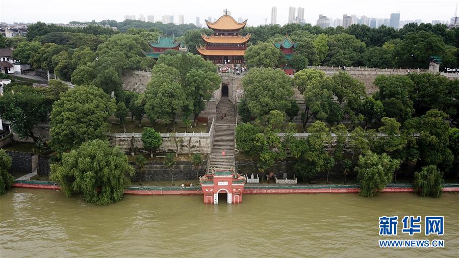 (防汛抗洪)(1)俯瞰高水位下的岳陽(yáng)樓