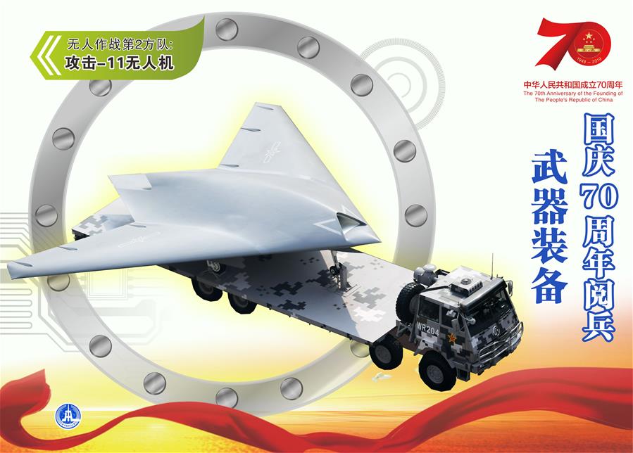 （圖表）[國(guó)慶70周年]國(guó)慶70周年閱兵&mdash;&mdash;武器裝備（攻擊-11無(wú)人機(jī)）