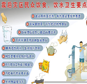 震后災(zāi)區(qū)民眾飲食、飲水衛(wèi)生要點
