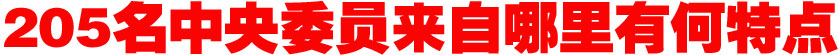 205名中央委員來自哪里？有何特點？