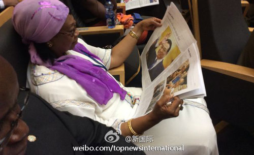 李克強即將在非盟總部發(fā)表演講，請柬&ldquo;一柬難求&rdquo;。圖片來源：&ldquo;新國際&rdquo;微博。