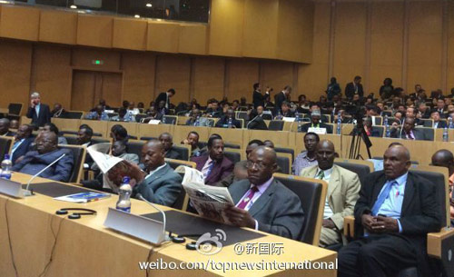 李克強即將在非盟總部發(fā)表演講，請柬&ldquo;一柬難求&rdquo;。圖片來源：&ldquo;新國際&rdquo;微博。