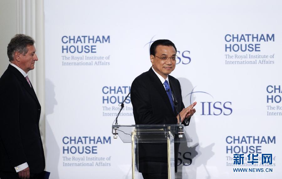 6月18日，國務院總理李克強在倫敦金融城市長官邸面向英國皇家國際問題研究所和國際戰(zhàn)略研究所兩大智庫發(fā)表題為《共建包容發(fā)展的美好世界》的演講。新華社記者 張鐸 攝