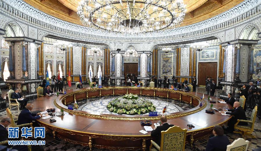 9月12日，上海合作組織成員國元首理事會第十四次會議在塔吉克斯坦首都杜尚別舉行。國家主席習(xí)近平出席會議并發(fā)表重要講話。新華社記者馬占成攝 