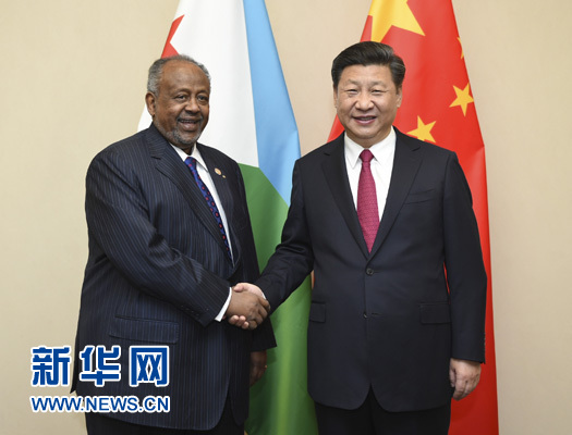 12月3日，國家主席習(xí)近平在約翰內(nèi)斯堡會見吉布提總統(tǒng)蓋萊。新華社記者 謝環(huán)馳 攝 

