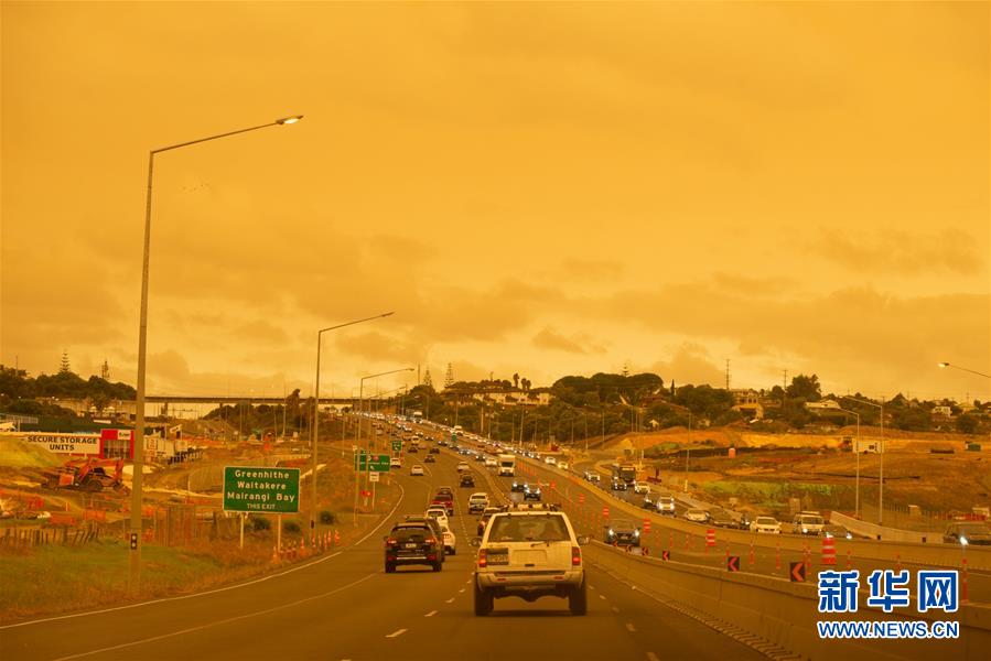 (國(guó)際)(1)澳大利亞大火煙塵籠罩新西蘭北島北部
